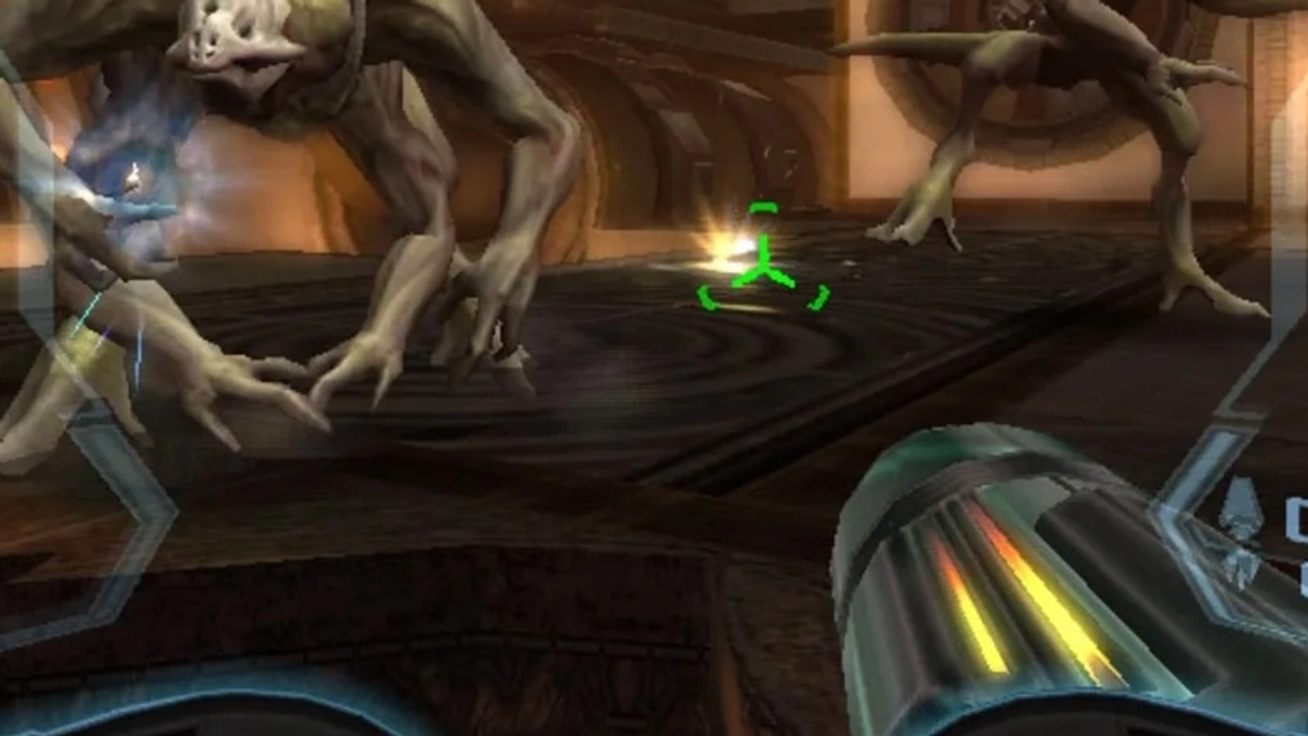 Samus in a space sequence in Metroid Prime 3 Corruption